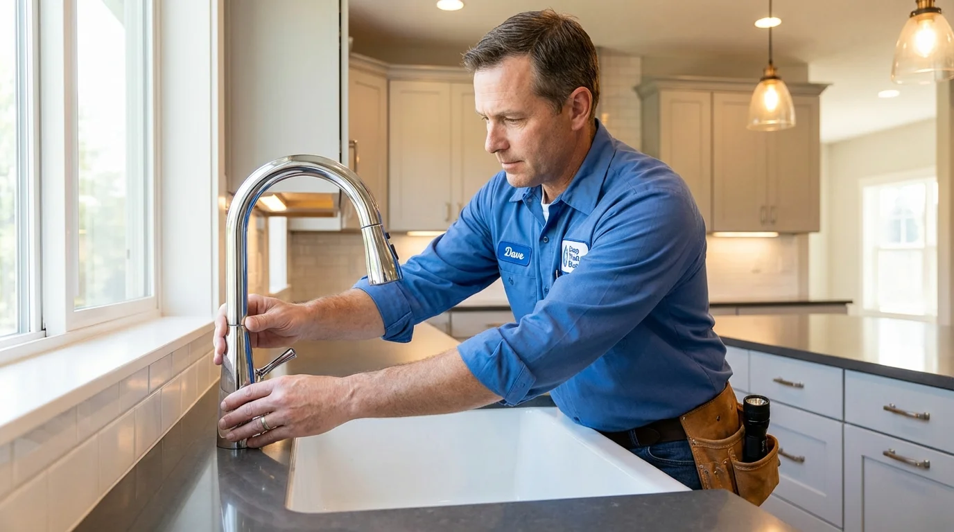 Kitchen faucet installation by Johns Plumbing LLC in Dale